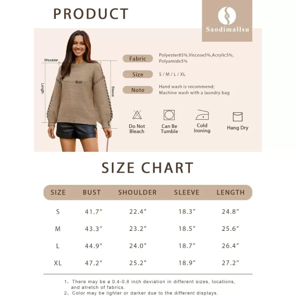 imageSaodimallsu Womens Oversized Sweaters Crew Neck Puff Long Sleeve Knit Fall Loose Chunky Trendy Casual Pullover TopArmy Green