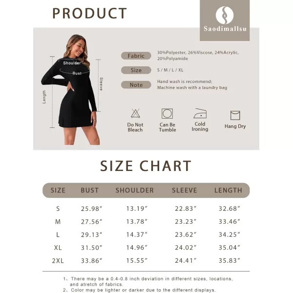 imageSaodimallsu Womens Long Sleeve Sweater Dress Bodycon Crew Neck 2024 Fall Slimming Knit Mini DressesBeige