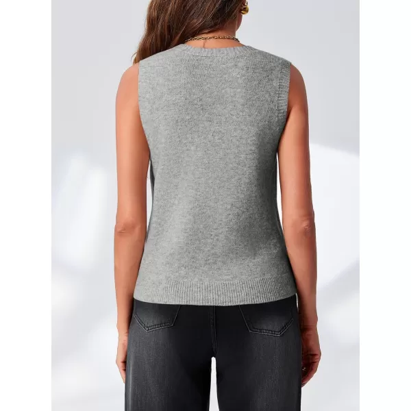 imageSaodimallsu Womens Sleeveless Sweater Vest Button V Neck Knit Trendy Casual Summer Cardigan with PocketsGrey