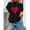 imageSaodimallsu Womens Cap Sleeve Cropped Sweater Mock Neck Cute Heart Loose Valentine Knit Tank TopsBlack