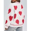 imageSaodimallsu Womens Cute Heart Cardigan Sweaters Valentines Day Chunky Knit Button Crewneck Long Sleeve Sweater CoatWhite