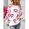 imageSaodimallsu Womens Heart Sweater Valentines Oversized Cute Winter Chunky Knit Crew Neck Side Slit Pullover SweatersWhite