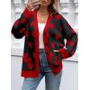 imageSaodimallsu Womens Oversized Heart Cardigan Color Block V Neck Button Long Sleeve Chunky Valentines SweatersBlack