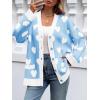 imageSaodimallsu Womens Oversized Heart Cardigan Color Block V Neck Button Long Sleeve Chunky Valentines SweatersBlue