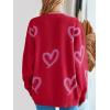 imageSaodimallsu Womens Oversized Heart Sweater Crew Neck Long Sleeve Knit Cute Valentines Pullover SweatersRed Purple