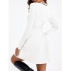 imageSaodimallsu Womens V Neck Sweater Dress Long Sleeve Color Block Button Knit Fall Slim Fit Bodycon Mini DressesWhite