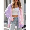 imageSaodimallsu Womens Heart Cardigan Sweaters Valentines Oversized Winter Color Block Button Up Cute Ribbed Sweater CoatsPurple