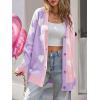 imageSaodimallsu Womens Heart Cardigan Sweaters Valentines Oversized Winter Color Block Button Up Cute Ribbed Sweater CoatsPurple