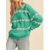 imageSaodimallsu Womens Heart Sweater Valentine Crew Neck Cute Ribbed Knit Loose Casual Pullover Sweaters TopsGreen