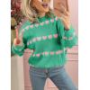 imageSaodimallsu Womens Heart Sweater Valentine Crew Neck Cute Ribbed Knit Loose Casual Pullover Sweaters TopsGreen