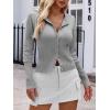 imageSaodimallsu Womens Slim Fit Cardigan Sweaters Sexy Button Crew Neck Fall Trendy Knit Long Sleeve Soft Open Front TopsGrey