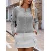 imageSaodimallsu Womens Slim Fit Cardigan Sweaters Sexy Button Crew Neck Fall Trendy Knit Long Sleeve Soft Open Front TopsGrey