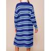 imageSaodimallsu Womens Striped Long Cardigans Open Front Color Block Long Sleeve Loose Knit Fall Duster Sweater CoatBlue