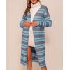 imageSaodimallsu Womens Striped Long Cardigans Open Front Color Block Long Sleeve Loose Knit Fall Duster Sweater CoatGray