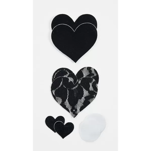 Nippies Black Heart Waterproof Adhesive Fabric Nipple Cover Pasties C