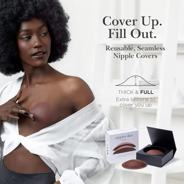 Nippies Extra Nipple Covers for Women  Thicker Adhesive Silicone Bra Pasties for Strapless DressHazelnut