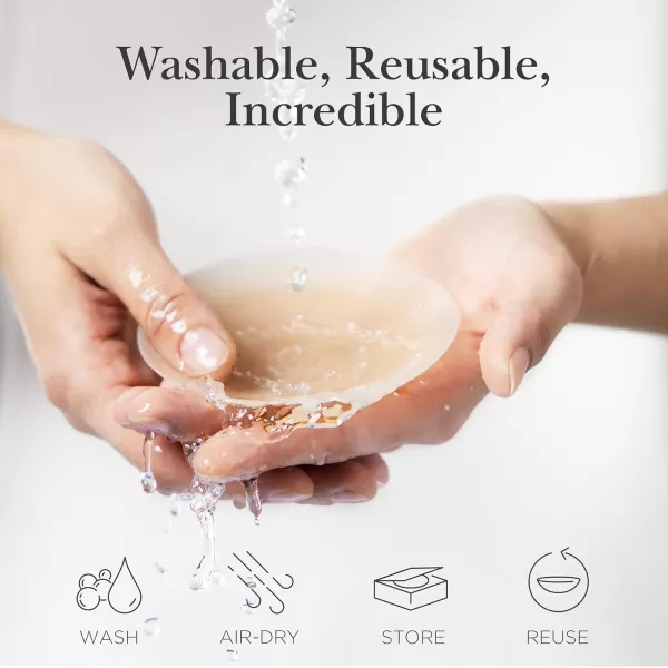 Nippies Nipple Cover  Sticky Adhesive Double Sided Silicone Nipple Pasties  Reusable Pasties for Women with Travel BoxEspresso