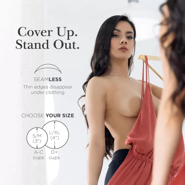 Nippies Nipple Cover  Sticky Adhesive Silicone Nipple Pasties  Reusable Pasty Nipple Covers for Women with Travel BoxEspresso
