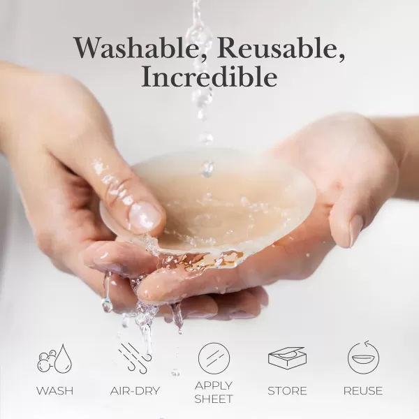 Nippies Nipple Cover  Sticky Adhesive Silicone Nipple Pasties  Reusable Pasty Nipple Covers for Women with Travel BoxHazelnut