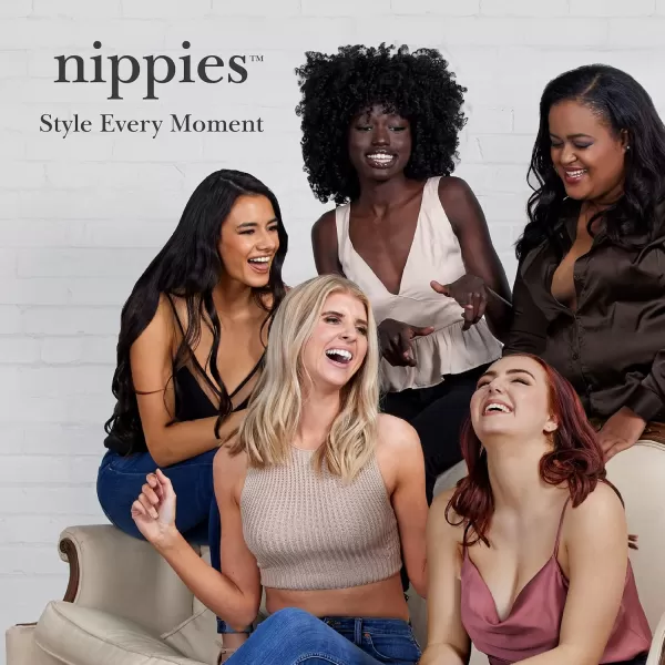 Nippies Nipple Cover  Sticky Adhesive Silicone Nipple Pasties  Reusable Pasty Nipple Covers for Women with Travel BoxHazelnut