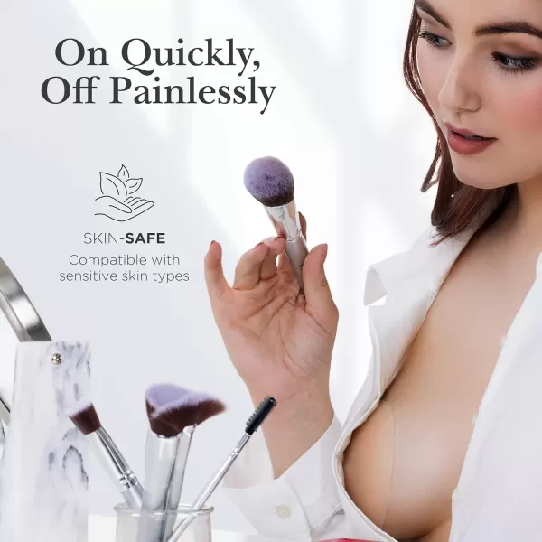 Nippies Nipple Cover  Sticky Adhesive Silicone Nipple Pasties  Reusable Pasty Nipple Covers for Women with Travel BoxHazelnut