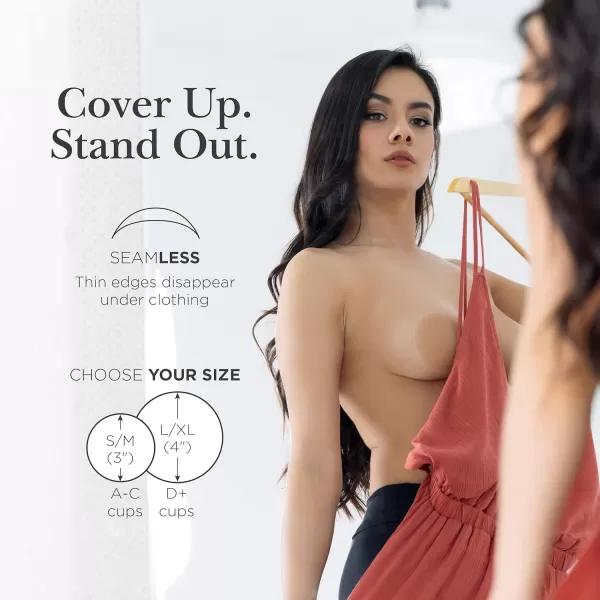 Nippies Nipple Cover  Sticky Adhesive Silicone Nipple Pasties  Reusable Pasty Nipple Covers for Women with Travel BoxHazelnut
