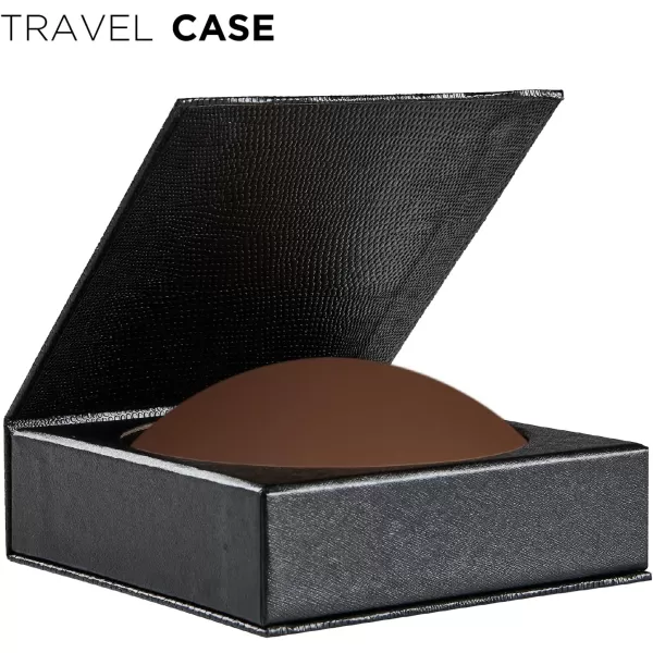 Nippies NonAdhesive Bra Liner Nipple Covers for Women  Reusable Silicone NoShow Inserts with Travel BoxEspresso