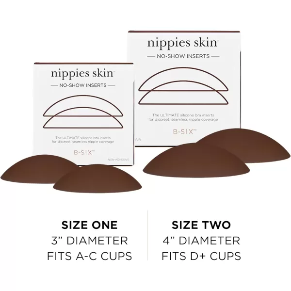 Nippies NonAdhesive Bra Liner Nipple Covers for Women  Reusable Silicone NoShow Inserts with Travel BoxEspresso