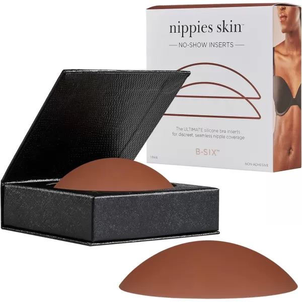 Nippies NonAdhesive Bra Liner Nipple Covers for Women  Reusable Silicone NoShow Inserts with Travel BoxHazelnut