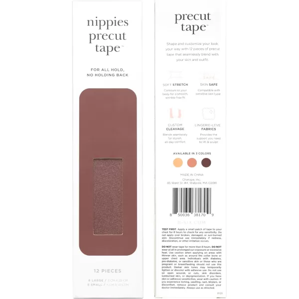 Nippies Precut Tape 12 Pieces  Boob Tape  Soft Stretch Skin Safe Custom Cleavage LingerieLevel SupportCoco