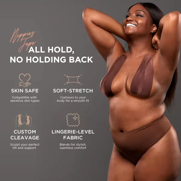 Nippies Precut Tape 12 Pieces  Boob Tape  Soft Stretch Skin Safe Custom Cleavage LingerieLevel SupportCoco