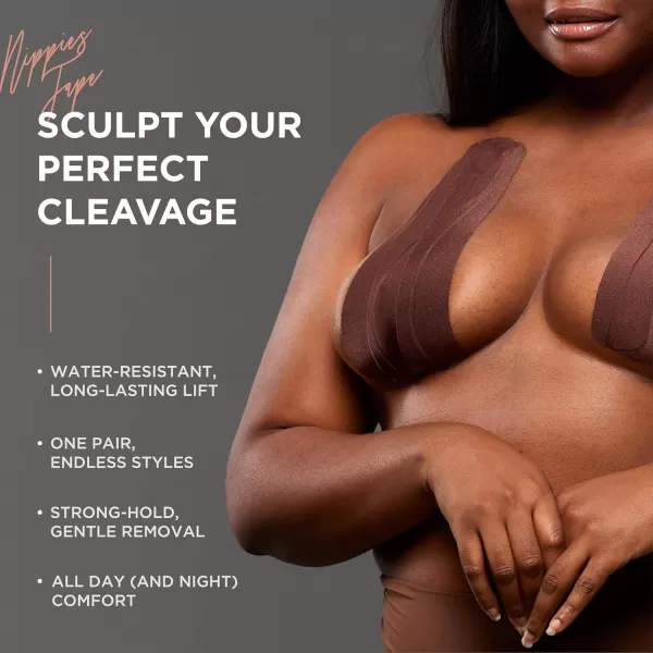 Nippies Precut Tape 12 Pieces  Boob Tape  Soft Stretch Skin Safe Custom Cleavage LingerieLevel SupportCoco