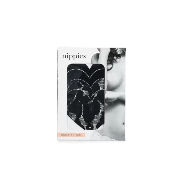 Nippies Black Heart Waterproof Adhesive Fabric Nipple Cover Pasties C