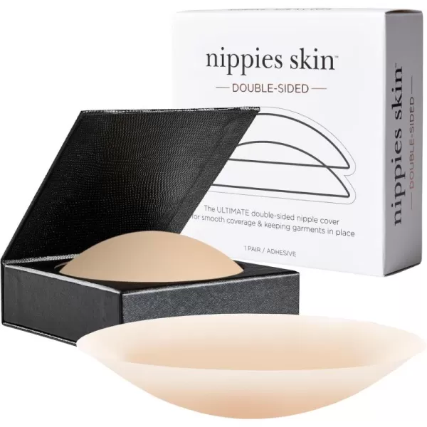 Nippies Nipple Cover  Sticky Adhesive Double Sided Silicone Nipple Pasties  Reusable Pasties for Women with Travel BoxCrme