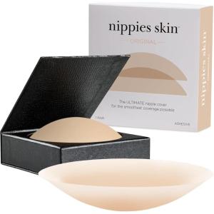 imageNippies Nipple Cover  Sticky Adhesive Silicone Nipple Pasties  Reusable Pasty Nipple Covers for Women with Travel BoxCircles Crme