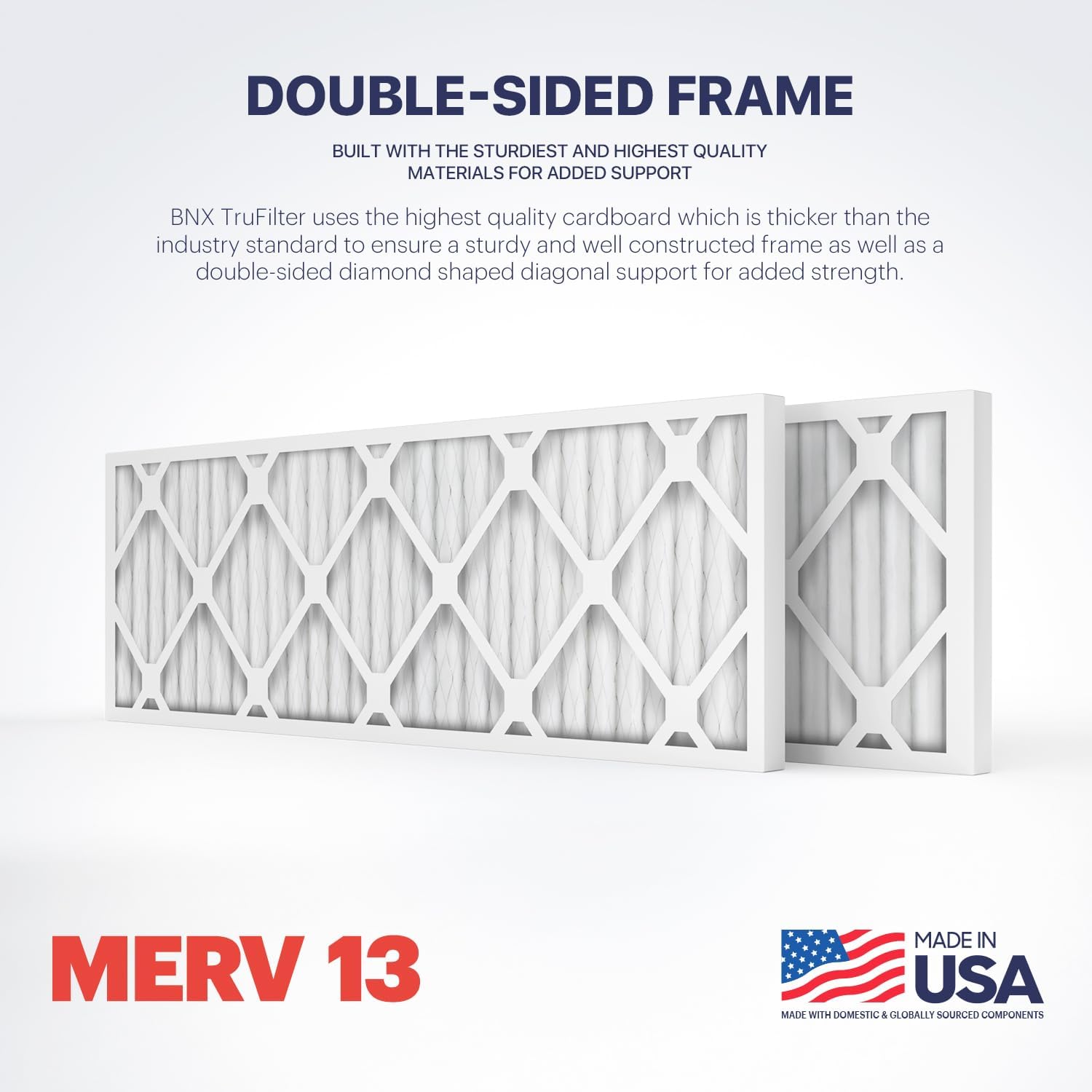 BNX TruFilter 10x10x1 Air Filter MERV 13 6Pack  MADE IN USA  Electrostatic Pleated Air Conditioner HVAC AC Furnace Filters for Allergies Pollen Mold Bacteria Smoke Allergen MPR 1900 FPR 1010x30x1 4Pack