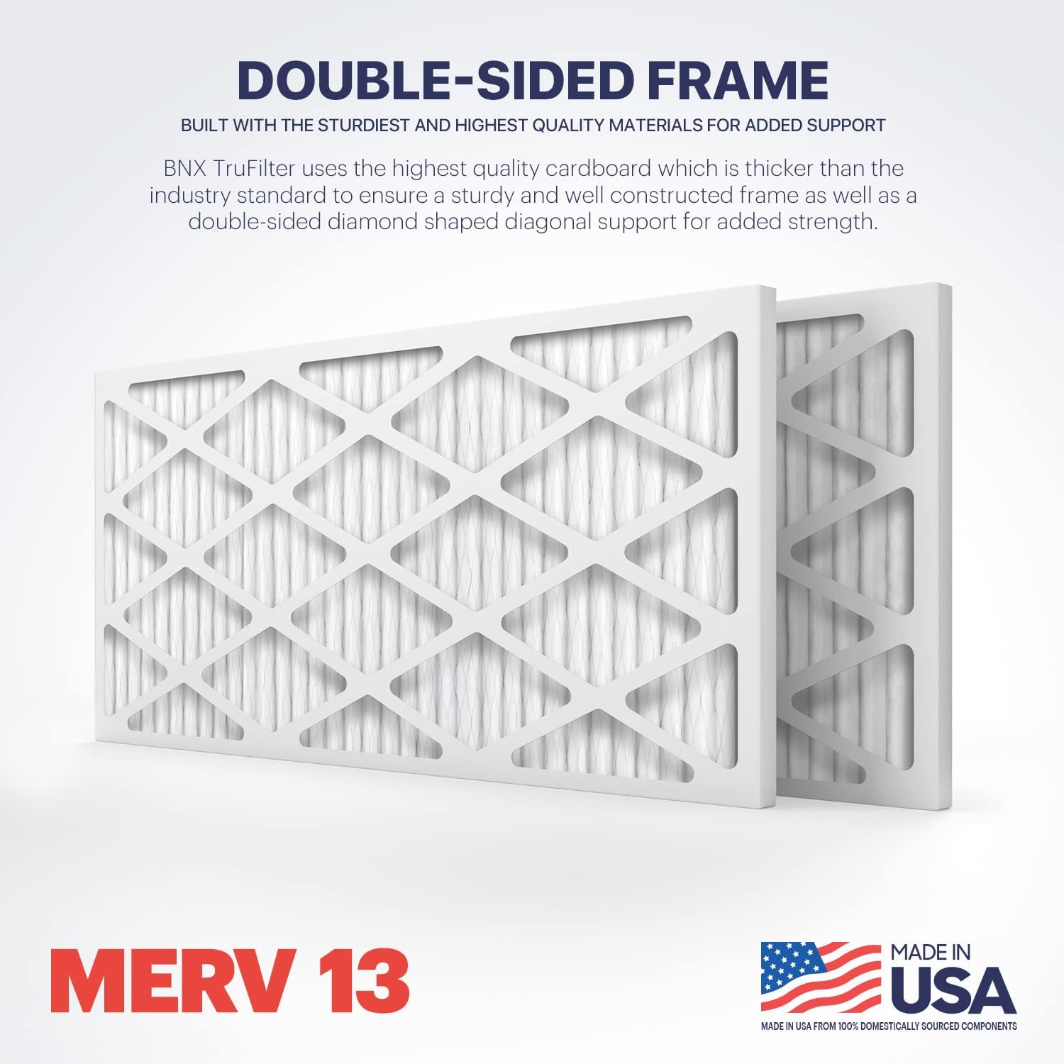 BNX TruFilter 10x10x1 Air Filter MERV 13 6Pack  MADE IN USA  Electrostatic Pleated Air Conditioner HVAC AC Furnace Filters for Allergies Pollen Mold Bacteria Smoke Allergen MPR 1900 FPR 1020x30x1 4Pack