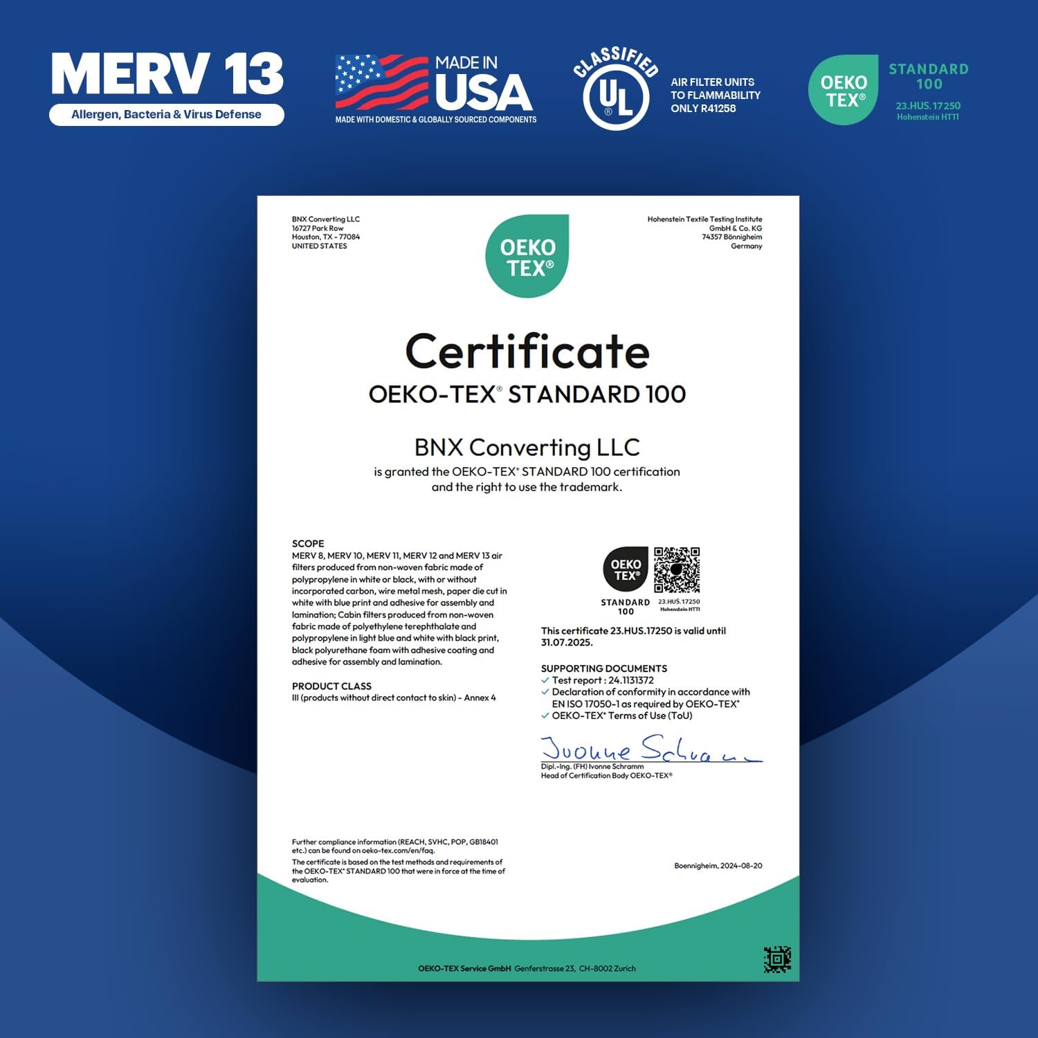 BNX TruFilter 18x20x1 Air Filter MERV 13 4Pack  MADE IN USA  Electrostatic Pleated Air Conditioner HVAC AC Furnace Filters for Allergies Pollen Mold Bacteria Smoke Allergen MPR 1900 FPR 1012x30x1 4Pack