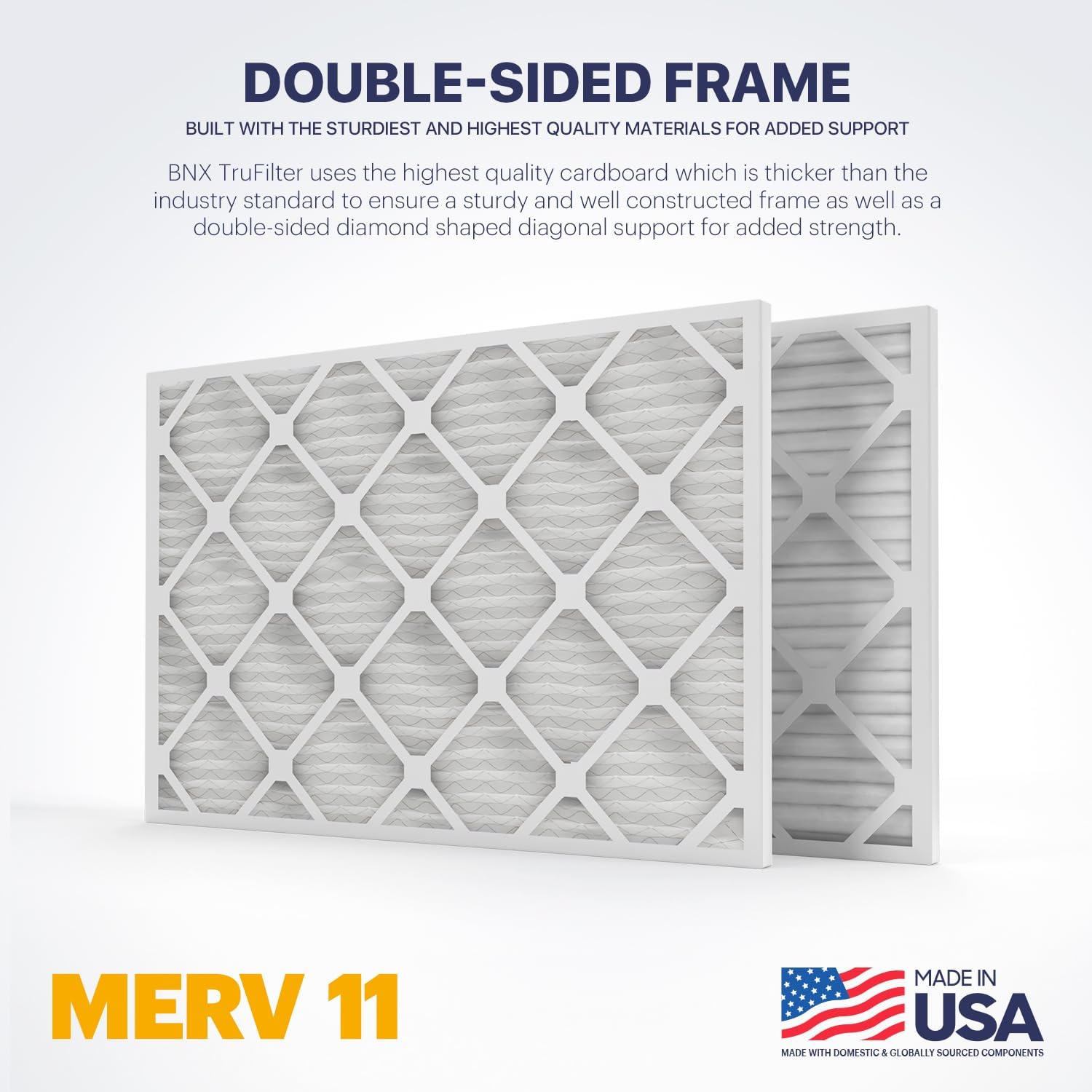 BNX TruFilter 20x22x1 Air Filter MERV 11 6Pack  MADE IN USA  Allergen Defense Electrostatic Pleated Air Conditioner HVAC AC Furnace Filters for Allergies Dust Pet Smoke Allergy MPR 1200 FPR 720x24x2 4Pack