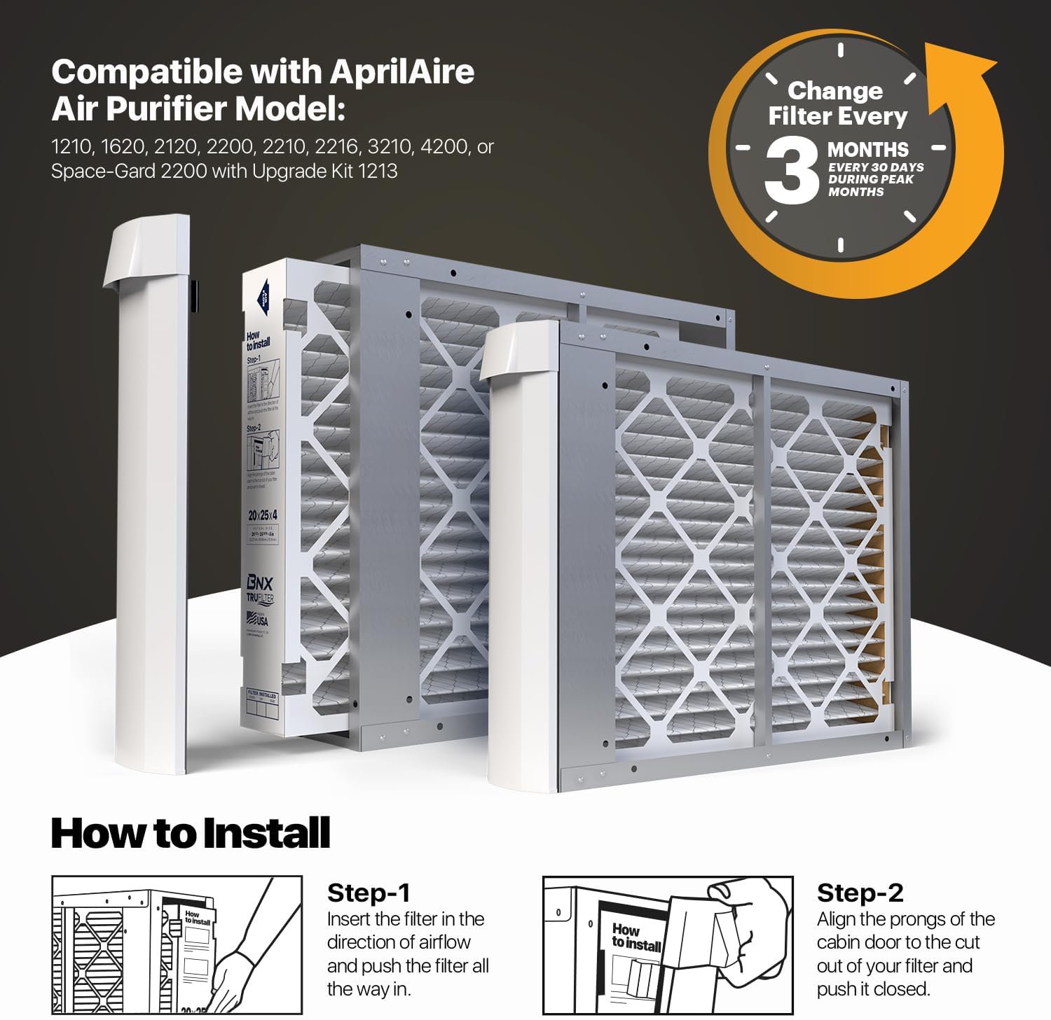 BNX TruFilter 20x22x1 Air Filter MERV 11 6Pack  MADE IN USA  Allergen Defense Electrostatic Pleated Air Conditioner HVAC AC Furnace Filters for Allergies Dust Pet Smoke Allergy MPR 1200 FPR 720x25x4 2Pack AprilAire Compatible
