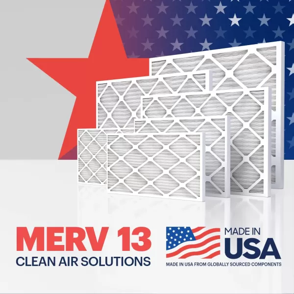 BNX TruFilter 10x10x1 Air Filter MERV 13 6Pack  MADE IN USA  Electrostatic Pleated Air Conditioner HVAC AC Furnace Filters for Allergies Pollen Mold Bacteria Smoke Allergen MPR 1900 FPR 1014x20x1 6Pack