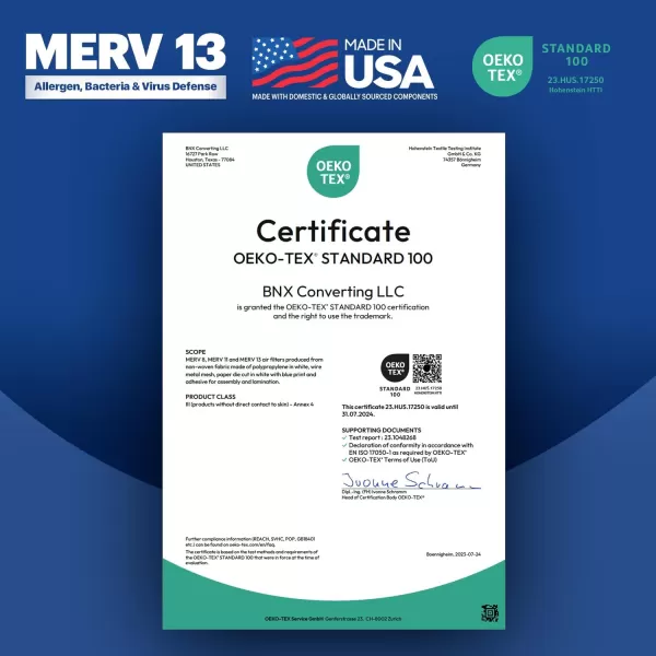 BNX TruFilter 10x10x1 Air Filter MERV 13 6Pack  MADE IN USA  Electrostatic Pleated Air Conditioner HVAC AC Furnace Filters for Allergies Pollen Mold Bacteria Smoke Allergen MPR 1900 FPR 1010x30x1 4Pack