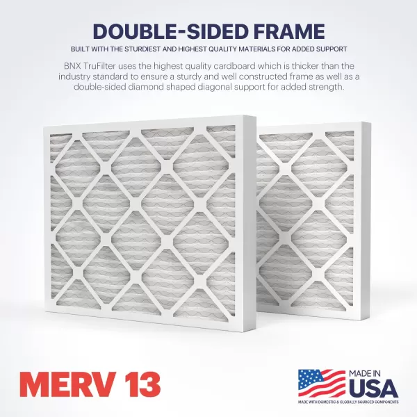 BNX TruFilter 10x10x1 Air Filter MERV 13 6Pack  MADE IN USA  Electrostatic Pleated Air Conditioner HVAC AC Furnace Filters for Allergies Pollen Mold Bacteria Smoke Allergen MPR 1900 FPR 1016x20x2 4Pack