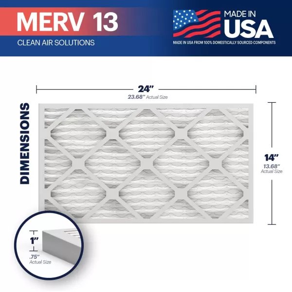 BNX TruFilter 10x10x1 Air Filter MERV 13 6Pack  MADE IN USA  Electrostatic Pleated Air Conditioner HVAC AC Furnace Filters for Allergies Pollen Mold Bacteria Smoke Allergen MPR 1900 FPR 1014x24x1 4Pack