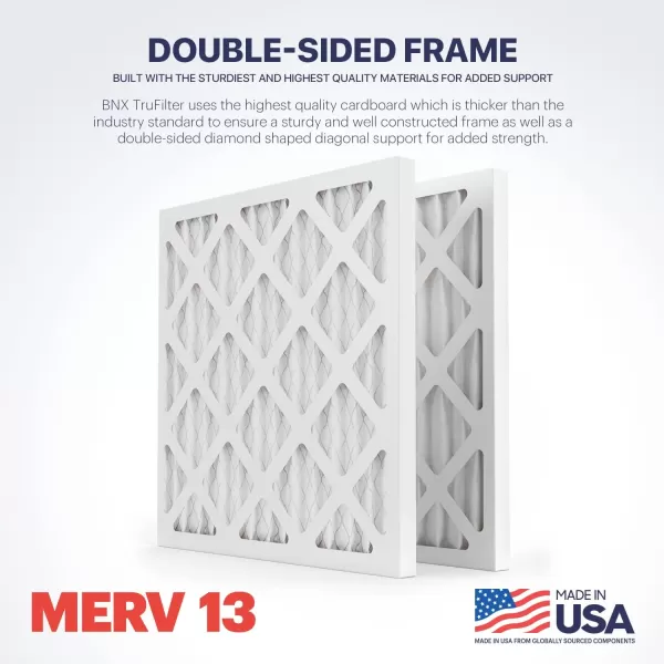 BNX TruFilter 10x10x1 Air Filter MERV 13 6Pack  MADE IN USA  Electrostatic Pleated Air Conditioner HVAC AC Furnace Filters for Allergies Pollen Mold Bacteria Smoke Allergen MPR 1900 FPR 1014x14x1 4Pack