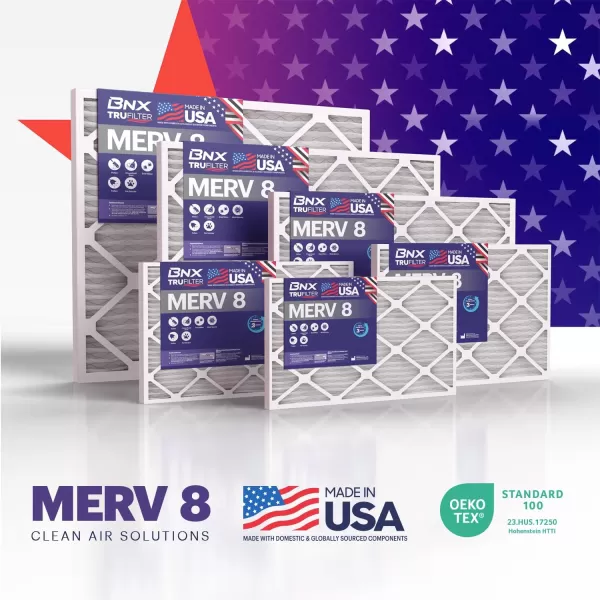 BNX TruFilter 16x25x1 Air Filter MERV 8 6Pack  MADE IN USA  Dust ampamp Pet Defense Electrostatic Pleated Air Conditioner HVAC AC Furnace Filters for Dust Pet Mold Pollen MPR 600  700 ampamp FPR 514x24x1 4Pack