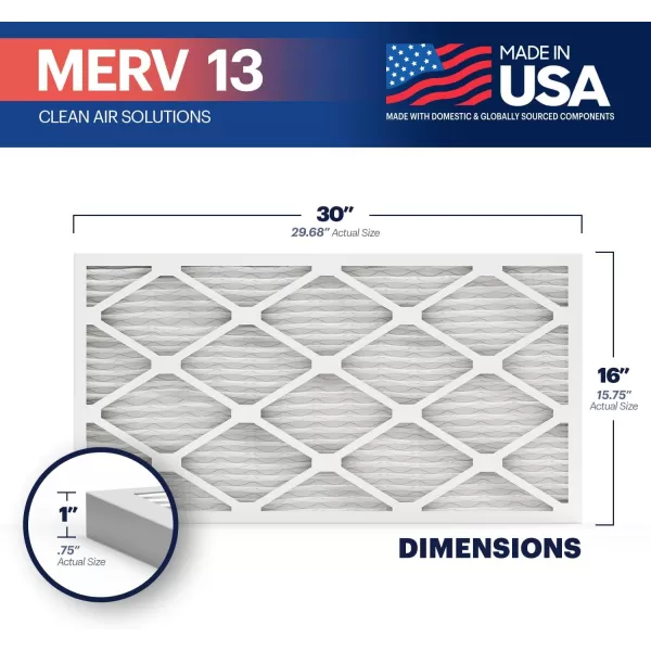 BNX TruFilter 18x20x1 Air Filter MERV 13 4Pack  MADE IN USA  Electrostatic Pleated Air Conditioner HVAC AC Furnace Filters for Allergies Pollen Mold Bacteria Smoke Allergen MPR 1900 FPR 1016x30x1 4Pack