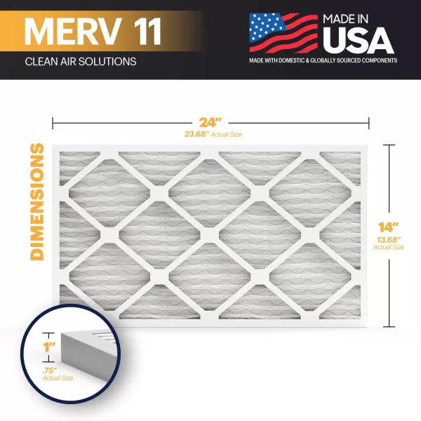 BNX TruFilter 20x22x1 Air Filter MERV 11 6Pack  MADE IN USA  Allergen Defense Electrostatic Pleated Air Conditioner HVAC AC Furnace Filters for Allergies Dust Pet Smoke Allergy MPR 1200 FPR 714x24x1 6Pack