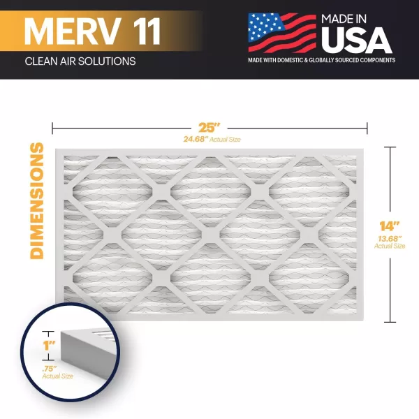 BNX TruFilter 20x22x1 Air Filter MERV 11 6Pack  MADE IN USA  Allergen Defense Electrostatic Pleated Air Conditioner HVAC AC Furnace Filters for Allergies Dust Pet Smoke Allergy MPR 1200 FPR 714x25x1 4Pack