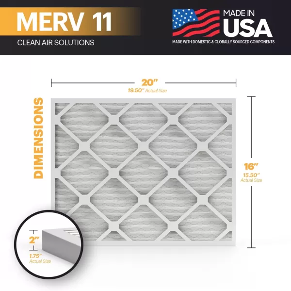BNX TruFilter 20x22x1 Air Filter MERV 11 6Pack  MADE IN USA  Allergen Defense Electrostatic Pleated Air Conditioner HVAC AC Furnace Filters for Allergies Dust Pet Smoke Allergy MPR 1200 FPR 716x20x2 4Pack